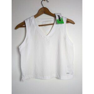 Prince Tennis Tank Top Women's Size Large White‎ Cropped Athletic Activewear NEW